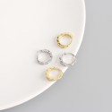 Pave Trapezoid Row Hoop Earrings - MLYH658