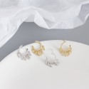 C-shaped Tapered Charms Stud Earrings - MLYH659