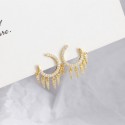 C-shaped Tapered Charms Stud Earrings - MLYH659