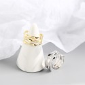 Minimalist Triple Twist Line Open Ring - MLYH660
