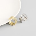 Minimalist Triple Twist Line Open Ring - MLYH660