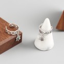 Vintage Hexagon Star Crown Open Ring - MLYH664
