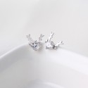 Solitaire Christmas Elk Stud Earrings - MLYH666