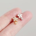 Sparkling Snowflake and Gem Stud Earrings - MLYH668