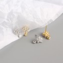 Sparkling Snowflake and Gem Stud Earrings - MLYH668