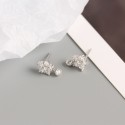 Sparkling Snowflake and Gem Stud Earrings - MLYH668
