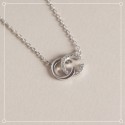 Stacked Double C Pendant Necklace - MLYH670