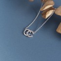 Stacked Double C Pendant Necklace - MLYH670