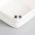 Square Solitaire Lapis Lazuli Stud Earrings - MLYH672