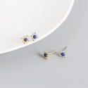 Square Solitaire Lapis Lazuli Stud Earrings - MLYH672