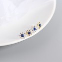 Square Solitaire Lapis Lazuli Stud Earrings - MLYH672