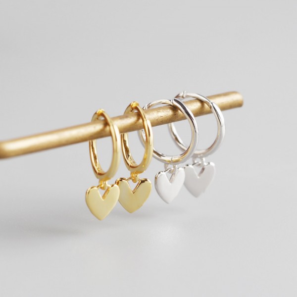 Sweet Heart Shaped Dangle Earrings