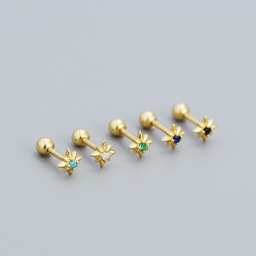 Sweet Eight Awn Star Stud Earrings