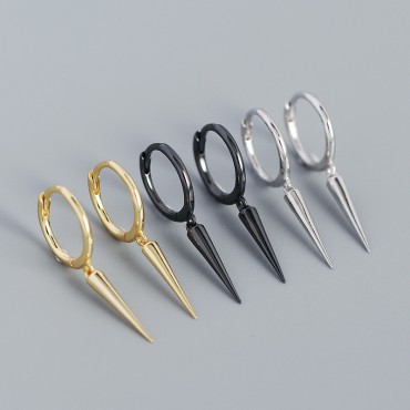 Metallic Style Nail Shaped Dangle Earrings