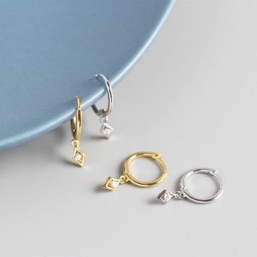 Simple Style Diamond Shaped Dangle Earrings