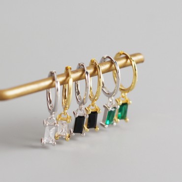 Elegant Baguette Dangle Earrings