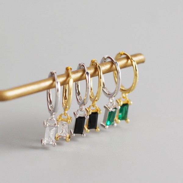 Elegant Baguette Dangle Earrings