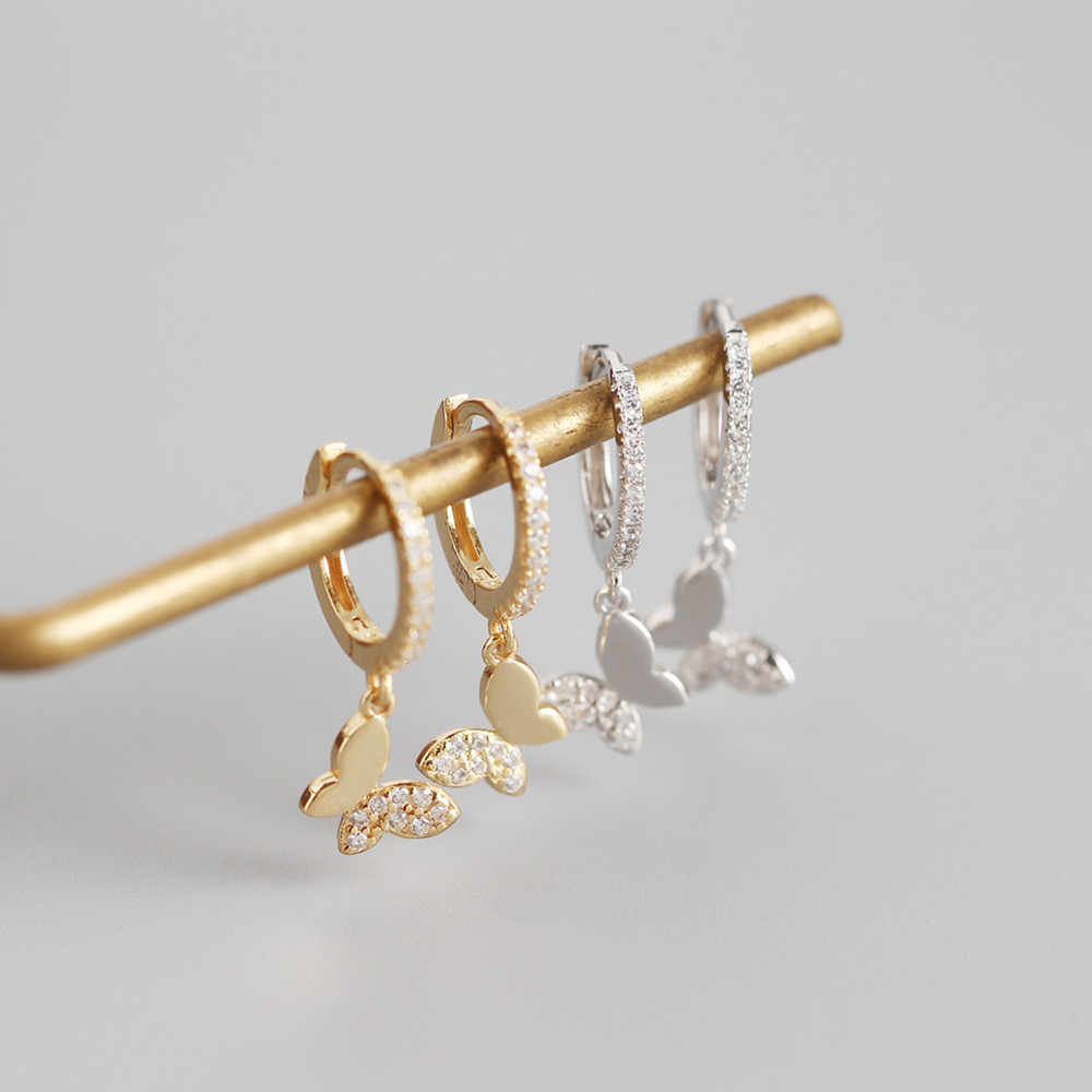 Sparkling Butterfly Dangle Earrings - MLYH018