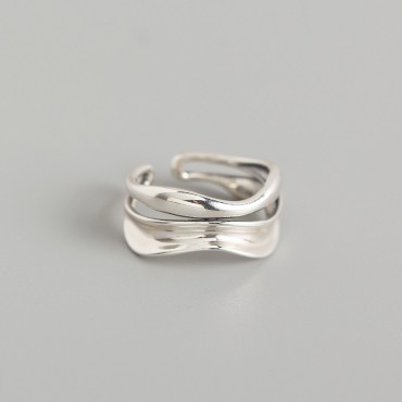 Vintage Statement Ripple Shaped Open Ring
