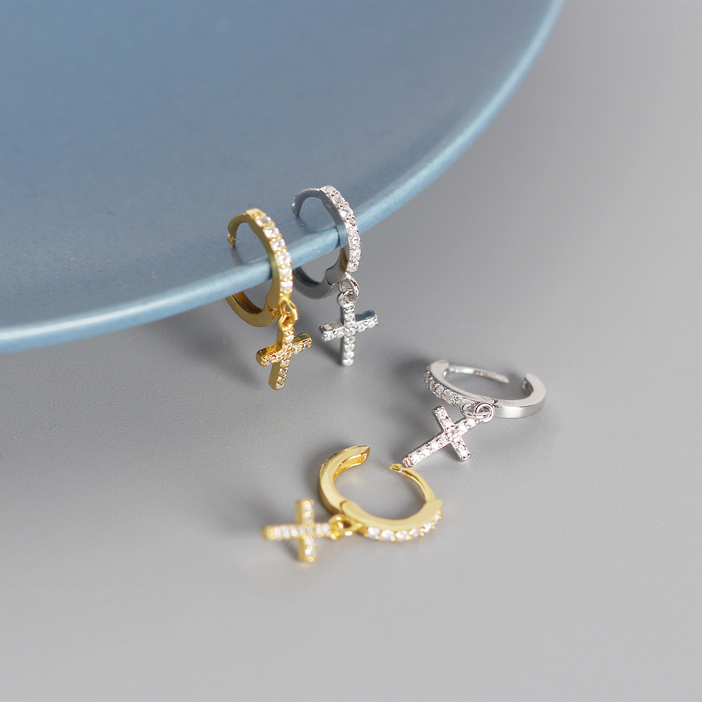 Sparkling Cross Dangle Earrings - MLYH023