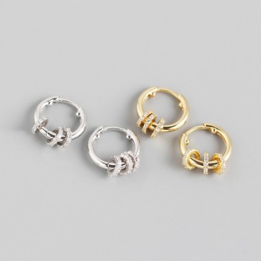 3 Sparkling Charms Hoop Earrings