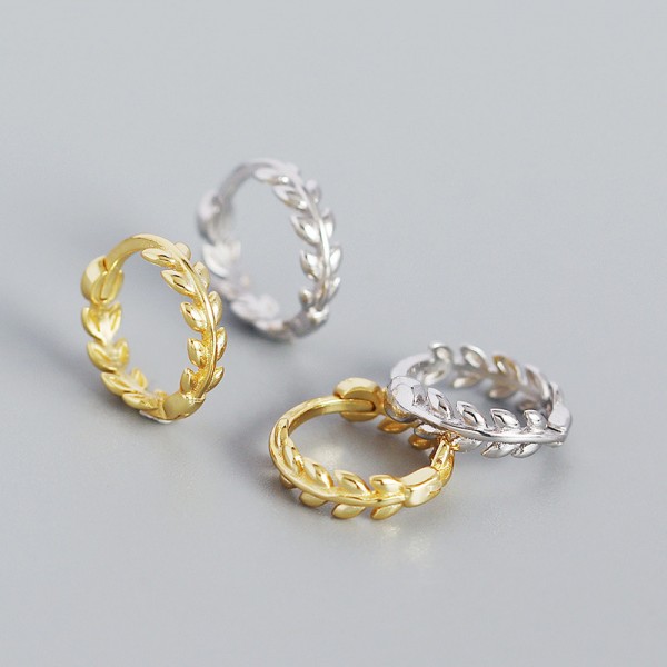 Minimalist Leaf Hoop Earrings