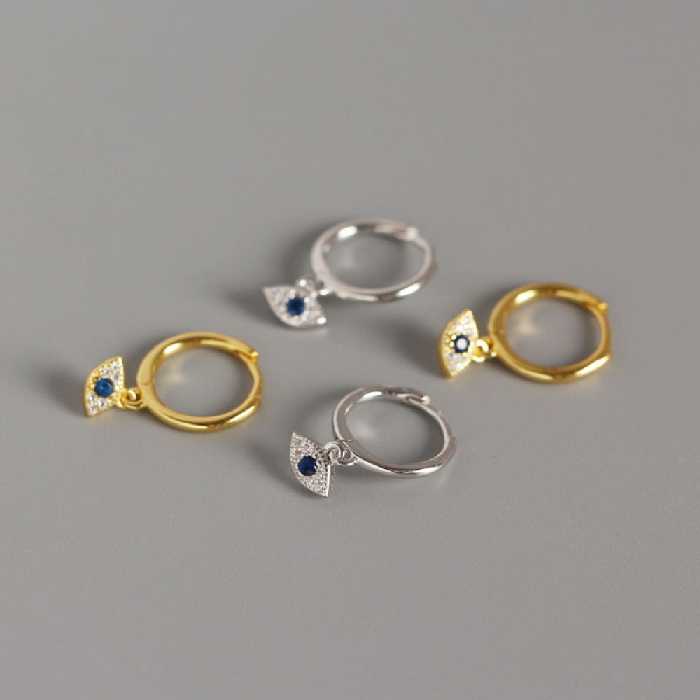 Sparkling Evil Eye Dangle Earrings - MLYH029