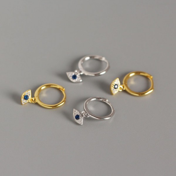 Sparkling Evil Eye Dangle Earrings
