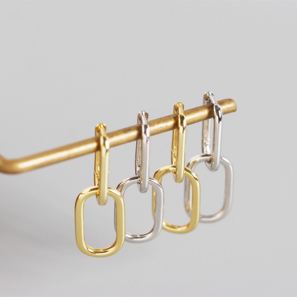 Metallic Style Linked Dangle Earrings