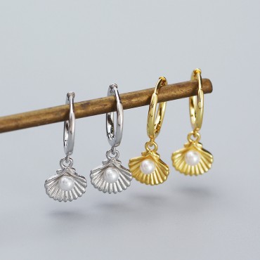 Ocean Shell Dangle Earrings