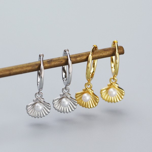 Ocean Shell Dangle Earrings