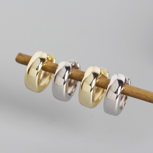 Metallic Style Circle Shaped Hoop Earrings
