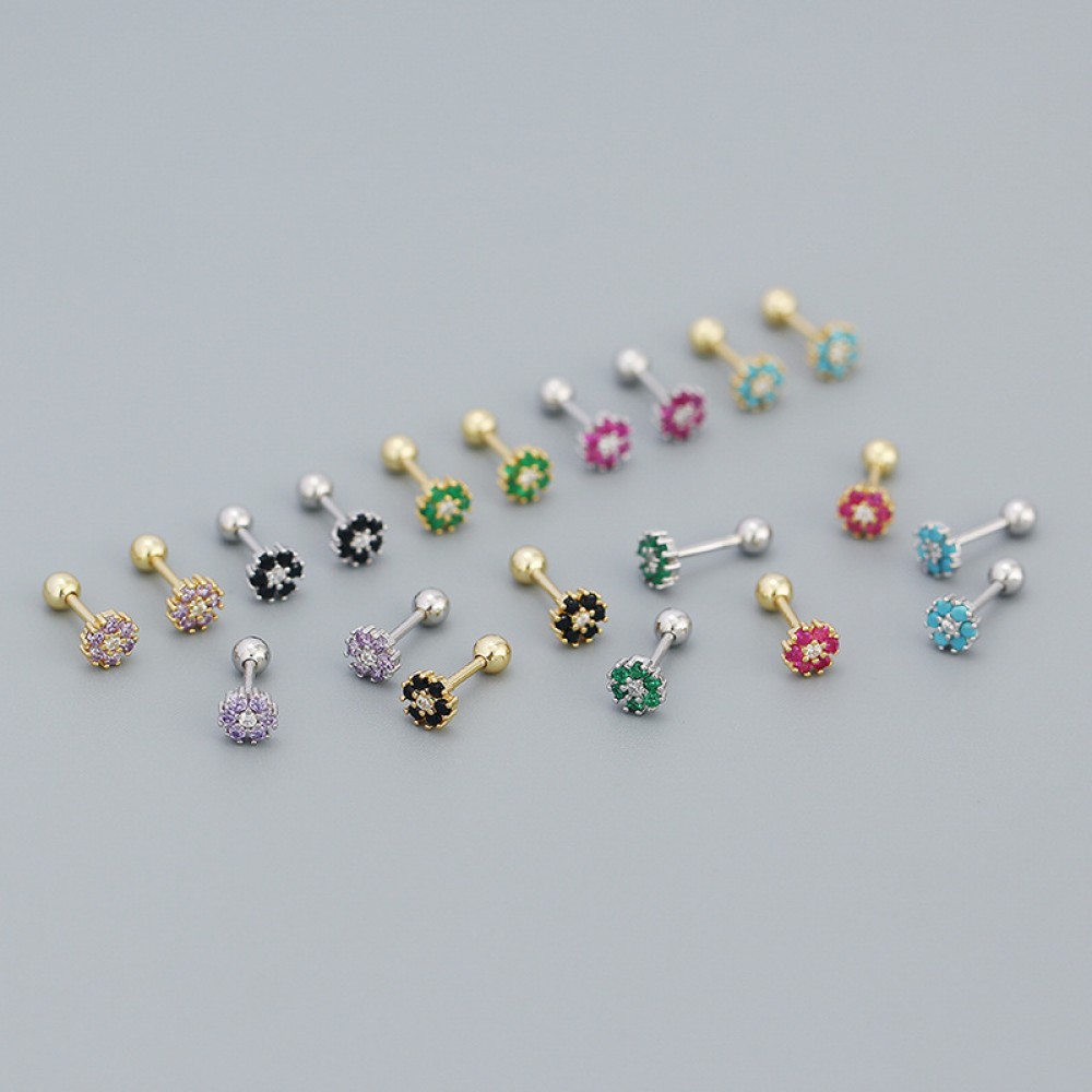 6 Petal Flower Stud Earrings - MLYH036