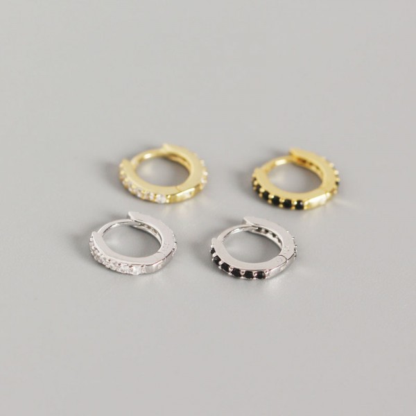 Sparkling Basic Hoop Earrings