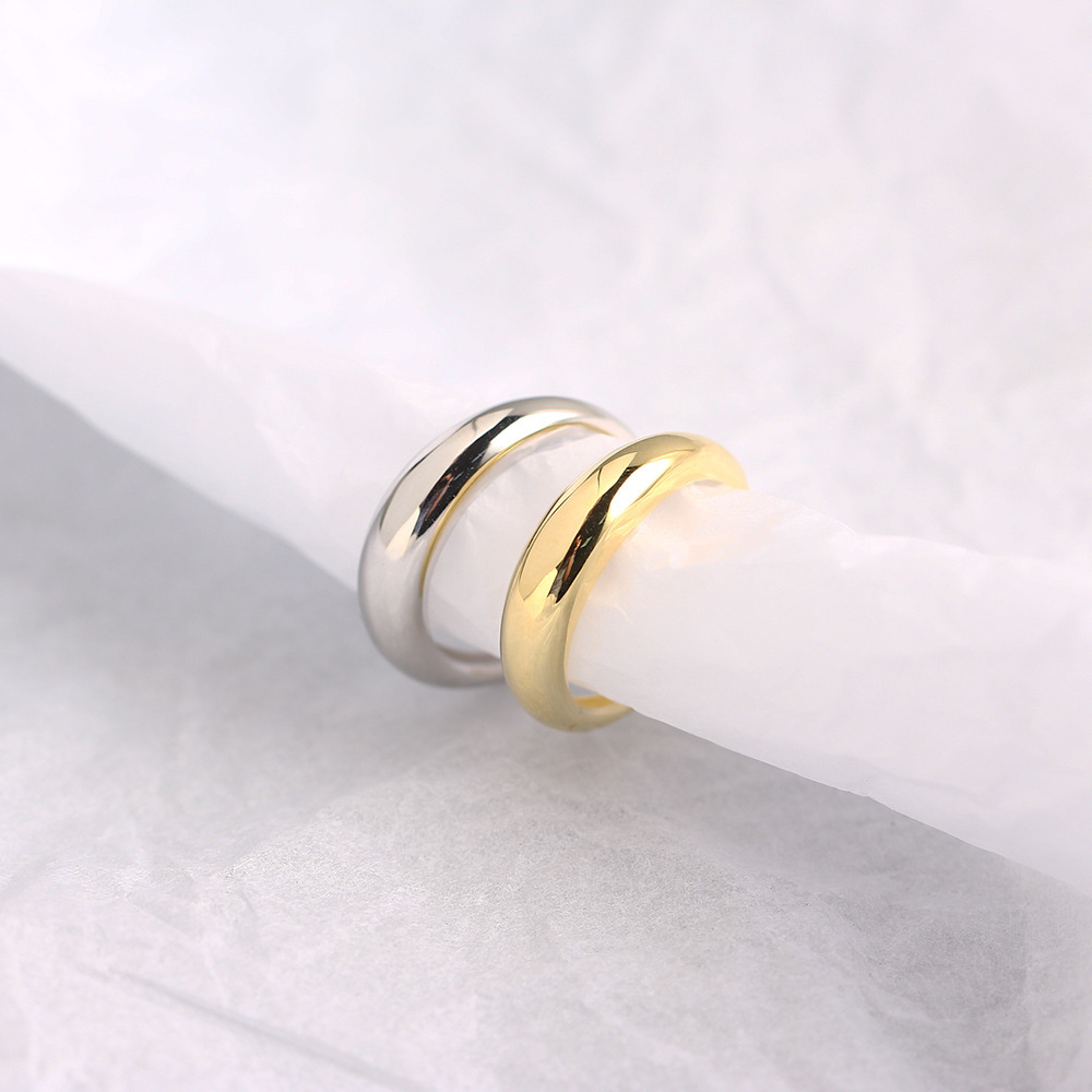 Metallic Style Plain Open Ring - MLYH038