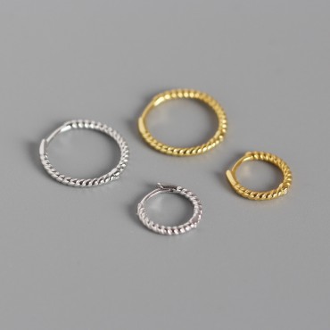 Sweet Plain Twist Hoop Earrings