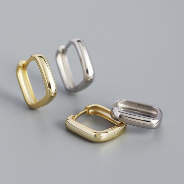 Metallic Style Square Hoop Earrings