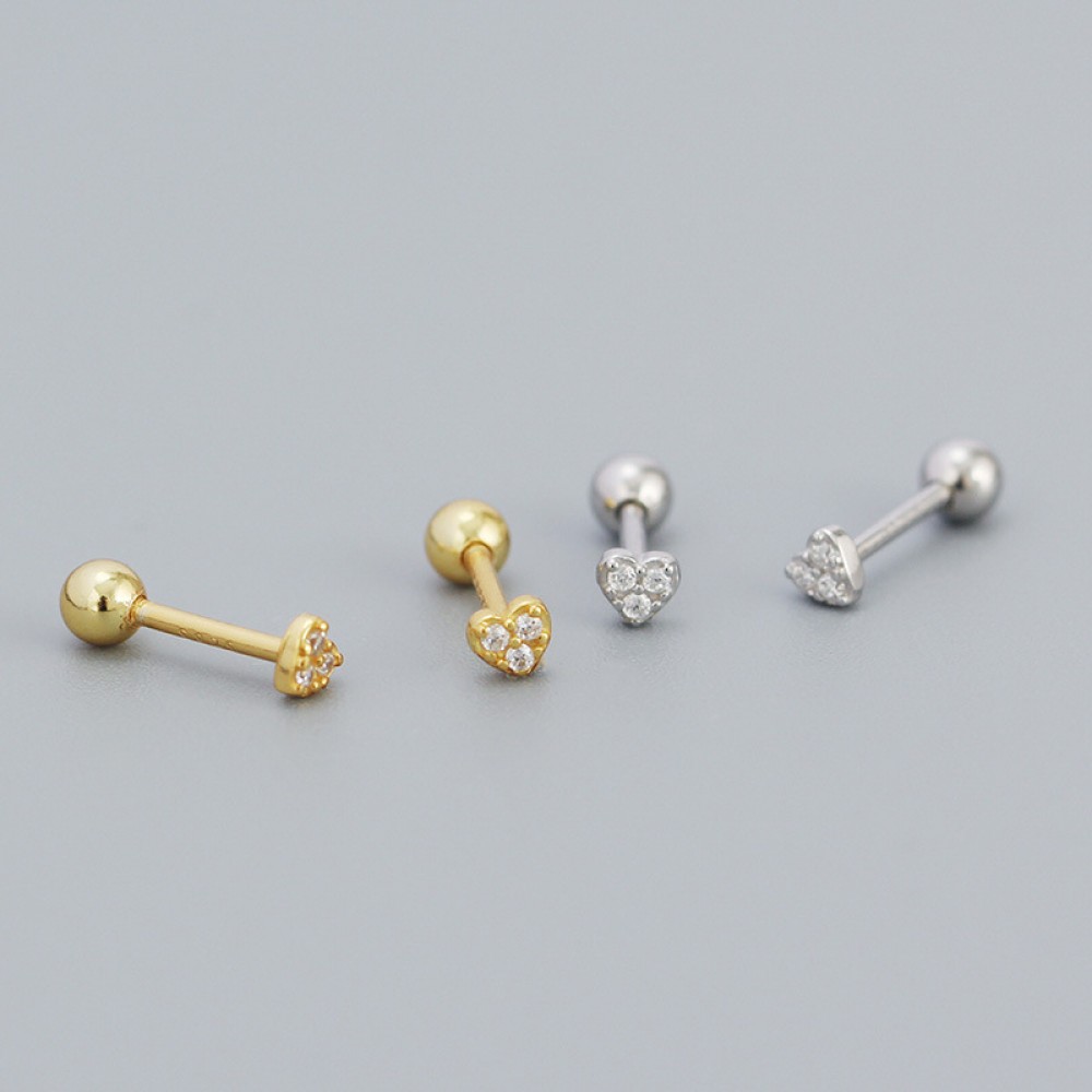 Sweet Heart Shaped Stud Earrings - MLYH042
