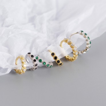 Sparkling Stackable Gemstone Hoop Earrings