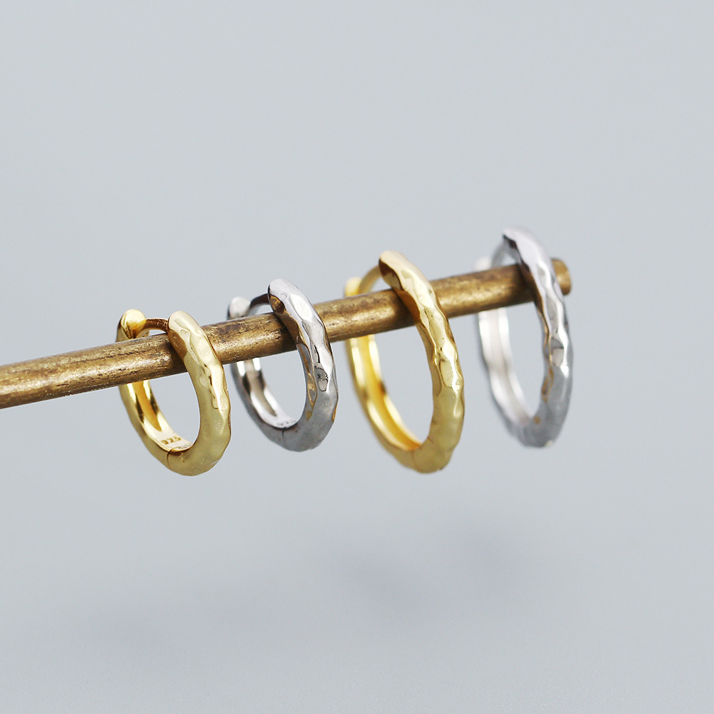 Baroque Hammered Hoop Earrings - MLYH054
