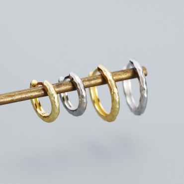 Baroque Hammered Hoop Earrings