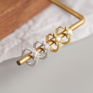 Shining Star Hoop Earrings