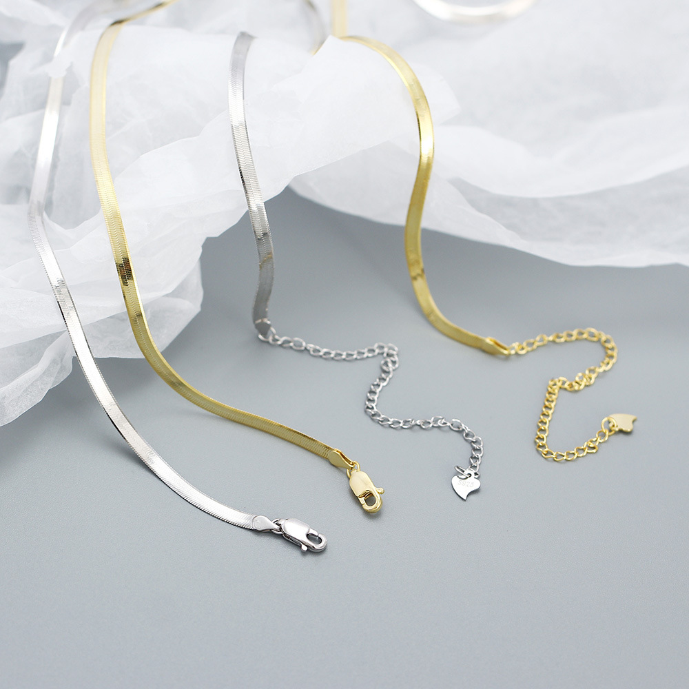 Stackable Flat Snake Chain Necklace - MLYH063