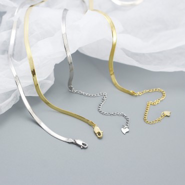 Stackable Flat Snake Chain Necklace