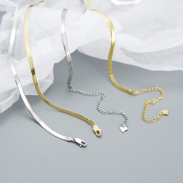 Stackable Flat Snake Chain Necklace