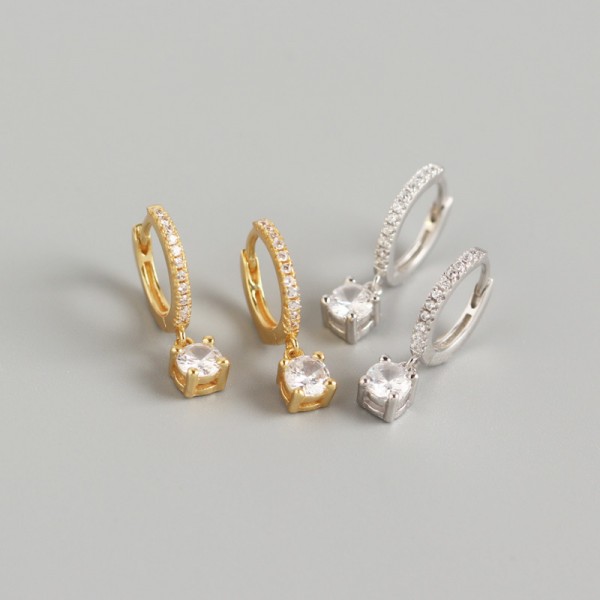 Elegant Halo Gemstone Dangle Earrings