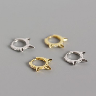 Punk Style Rivet Shaped Hoop Earrings