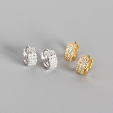 Sweet Pave Casual Hoop Earrings