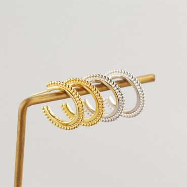 Metallic Style Beaded Stud Earrings