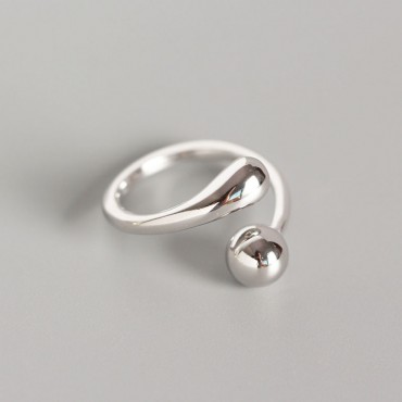 Two-head Teardrop and Round Open Ring